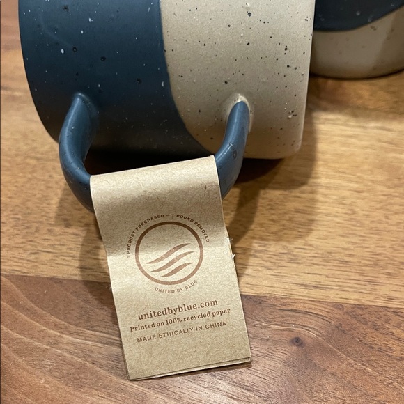 United By Blue Stoneware Dark Gray and Tan Mug Trio NWT - Picture 4 of 6